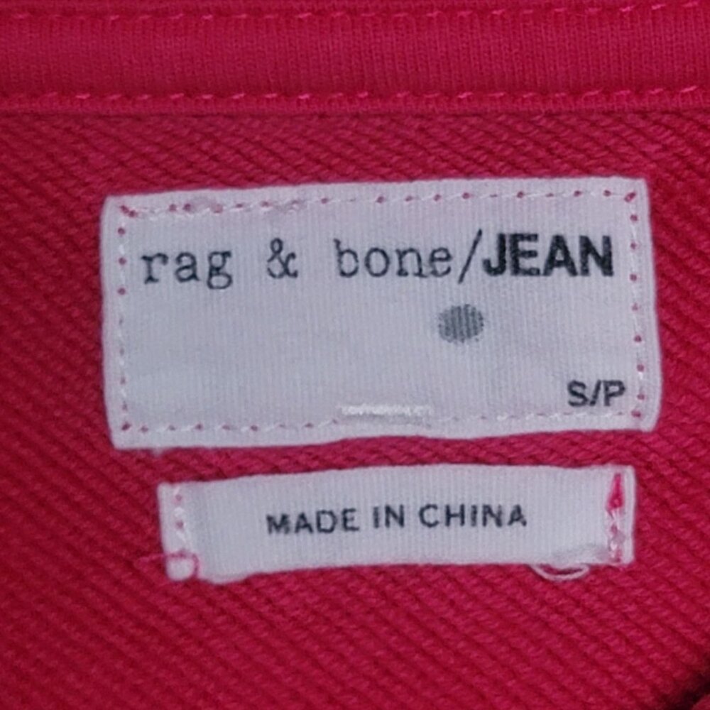 rag and bone Bright Rose Script Logo Cropped Pullover. Size S/P - Picture 4 of 6